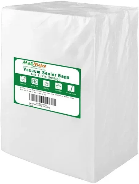 100 Gallon Size 4mil 11x16Inch Vacuum Sealer Bags for Food,BPA Free,Heavy Duty,Sous Vide Vaccume Safe,Universal Design Pre-Cut Vacuum Seal Bags