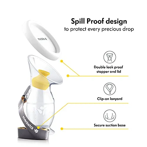 Medela Silicone Breast Milk Collector Milk Saver w/ Spill Resistant Stopper NEW 