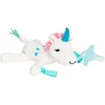 Dr. Brown’s Plush Unicorn Lovey Pacifier &amp; Teether Holder White with blue stars