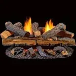 Duluth Forge Ventless Dual Fuel Log Set - 30 in. Stacked Red Oak, 33,000 BTU, T-Stat Control - Model# DLS-30T-2