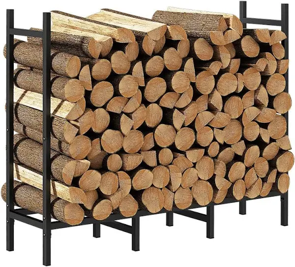  4ft Firewood Rack Outdoor Fire wood Holder for Fireplace Wood Storage, 4 FT