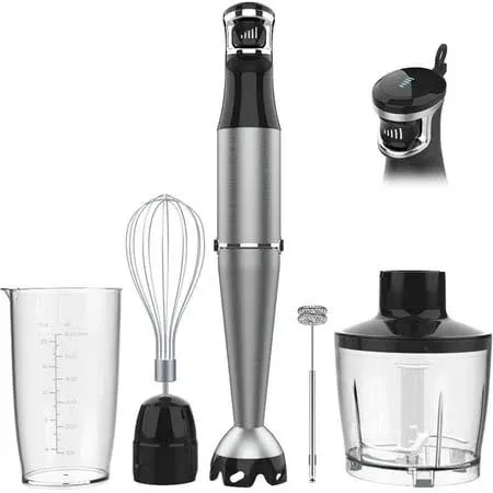 turelar Immersion Blender Handheld Hand Blender 1100W Trigger Variable Speed5in1