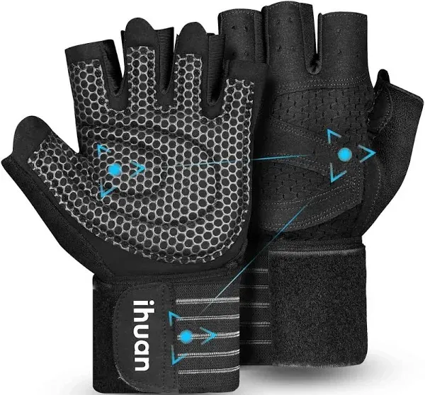 ihuan Ventilated Weight Lifting Gym Workout Gloves