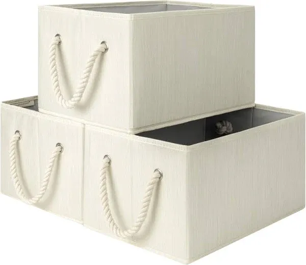 StorageWorks Storage Baskets for Organizing Shelves Foldable Storage Handles