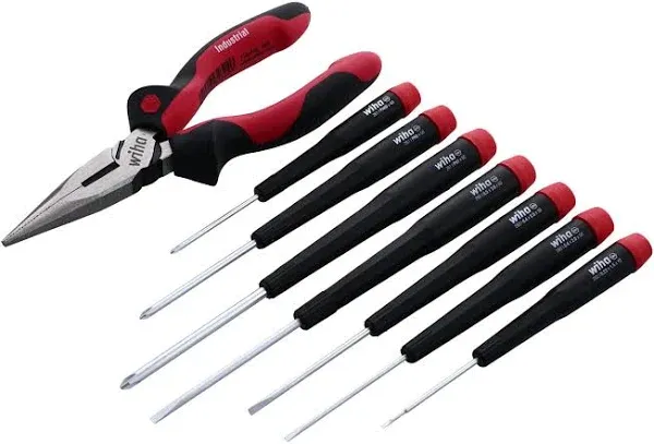 Wiha 7-Piece Precision Screwdriver Set, 4 slotted, 3 Phillips, Steel Alloy Blade 26190