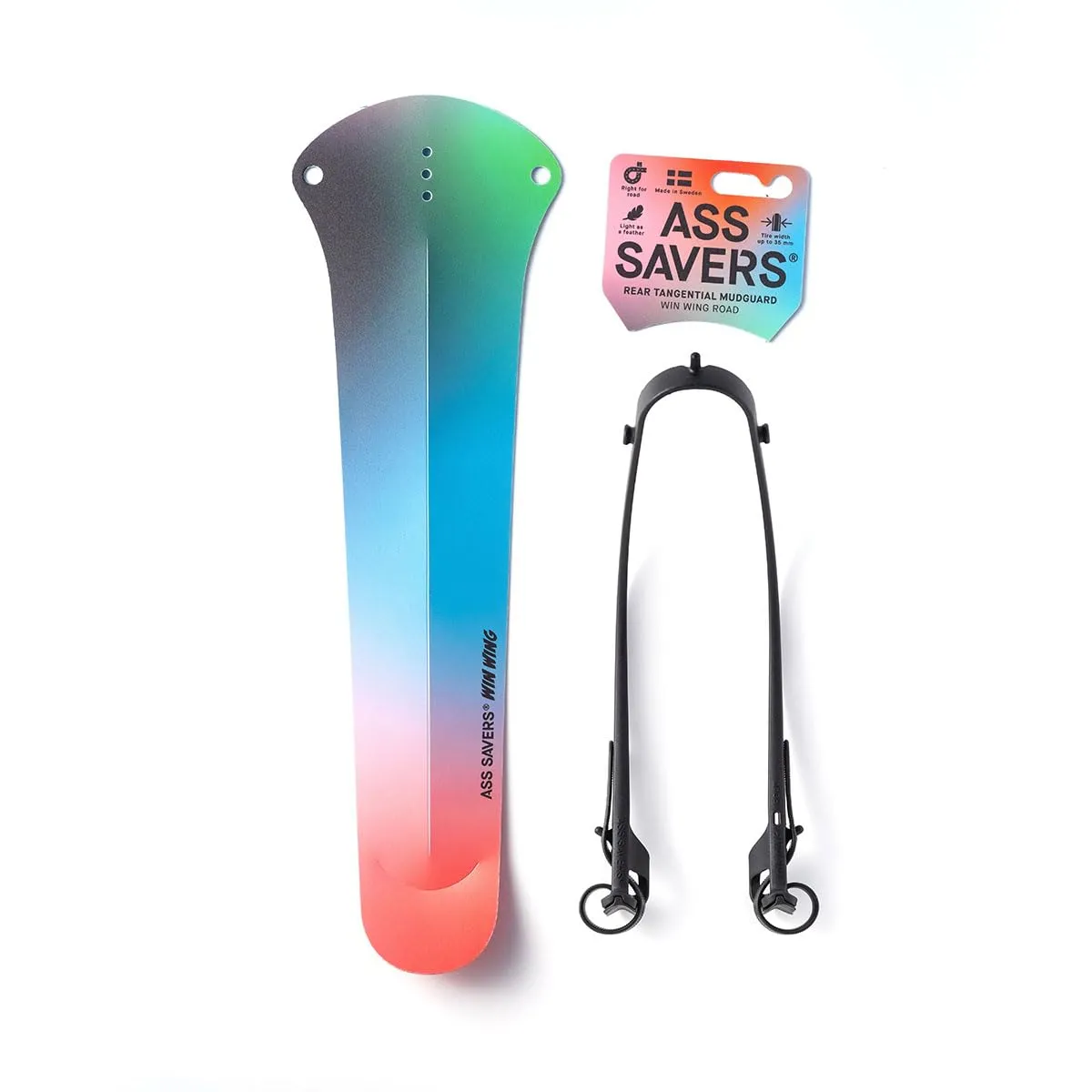 Ass Savers - Win Wing/Win Wing 2 - Rear Mudguards for Gravel/Road Bikes - Road for up to 35mm Wide Tires, Gravel for up to 60mm Wide Tires, Ultralight, Durable, Clip On, Secure Mount, Swedish