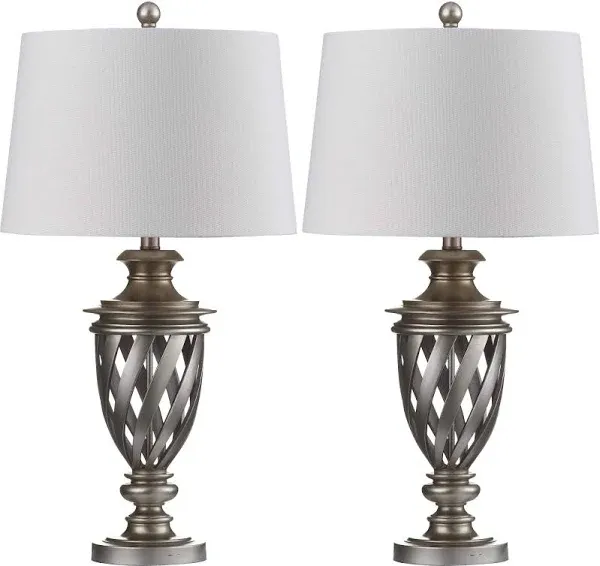 Lighting Collection Byron Farmhouse Urn Antique Silver 29-inch Bedroom Living...