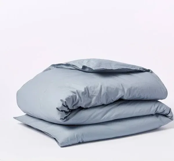 Coyuchi Organic Crinkled Percale Duvet Cover