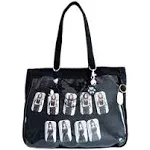 AlwaySky Ita Tote Bag Clear Window for Pins Shoulder Bag Handbag Bag Diy, Cosplay Stachel Tote Black