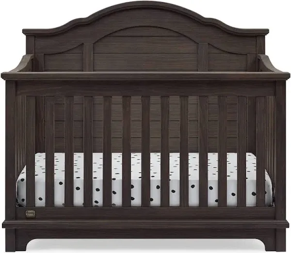 Delta Children Simmons Kids Asher 6-in-1 Convertible Crib with Toddler Rail, Rustic Mist