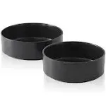 Stone Lain Celina Stoneware Bowl Set, 2-Piece Round Serving Bowls, Bowls for Kitchen, Black