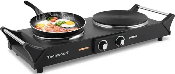 Techwood 1800W Electric Hot Plate, Countertop Stove Double Burner