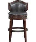 Crystal City Jasper Bar Chair with Black Seat in Brown