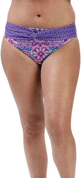 Dolfin Aquashape Women's Print Contemporary Knot Front Bikini Bottom