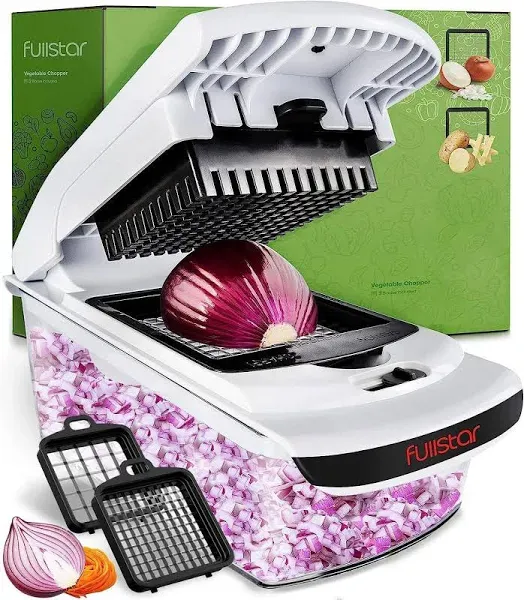 Fullstar Vegetable Chopper - Spiralizer Vegetable Slicer - Onion Chopper with Co