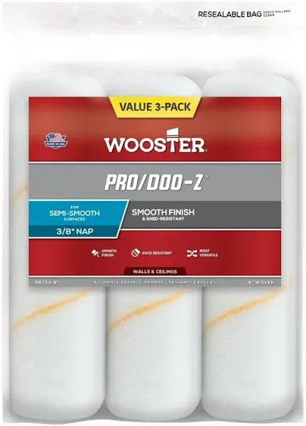 Wooster Pro/Doo-Z 3/8" Nap Roller Cover 3-Pack