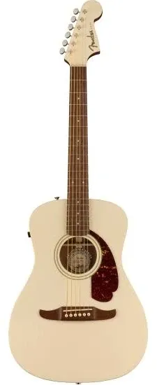 Fender Malibu Player Acoustic Guitar. Walnut Fingerboard, Tortoiseshell Pickguard, Olympic White | Reverb