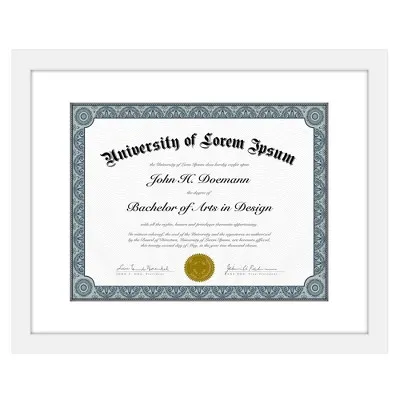 Americanflat Diploma Frame - 11x14 with 8.5x11 Mat for Diploma - Wood + Glass