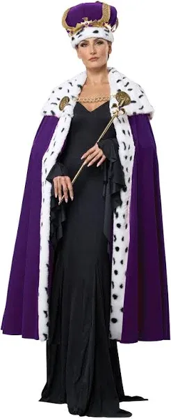 Royal Cape &amp; Crown Adult Costume Kit (Purple)