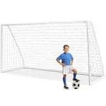 Costway 12 x 6 Feet Soccer Goal with Strong PVC Frame and High-Strength Netting