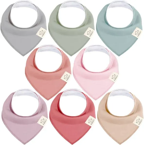 KeaBabies 8-Pack Organic Baby Bandana Bibs