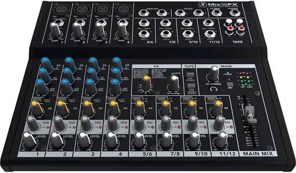 Mackie 12-Channel Compact Mixer with Effects Mix12FX