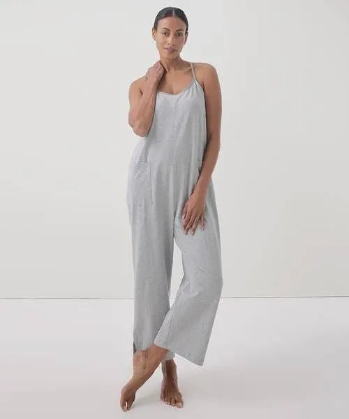 NWT Pact Organic Cotton Dark Forest Heather Cool Stretch Lounge Jumpsuit Women S