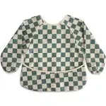 Mushie Long Sleeve Bib - Olive Check