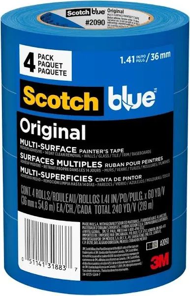 ScotchBlue 1.41 in. W X 54.8 M L Blue Medium Strength Original Painter&#39;s Tape 4 pk