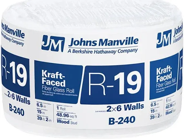 Johns Manville R-19 Kraft-Faced Insulation Roll