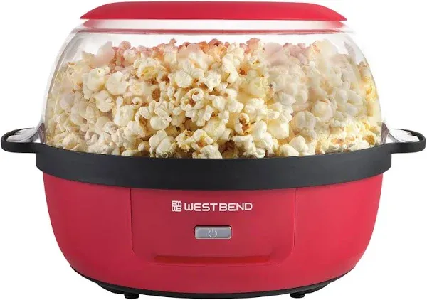 West Bend Stir Crazy Hot Oil Popcorn Popper, Maker 6 Qt., Black 