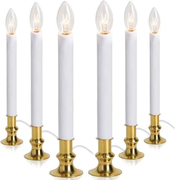 Electric Christmas Window Candle Lights 6 Pack