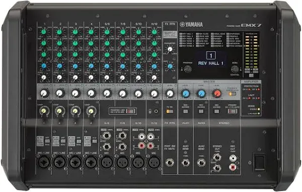 New Yamaha EMX7 12-Input Powered Mixer with Dual 710 Watt Amp Sealed Free Ship