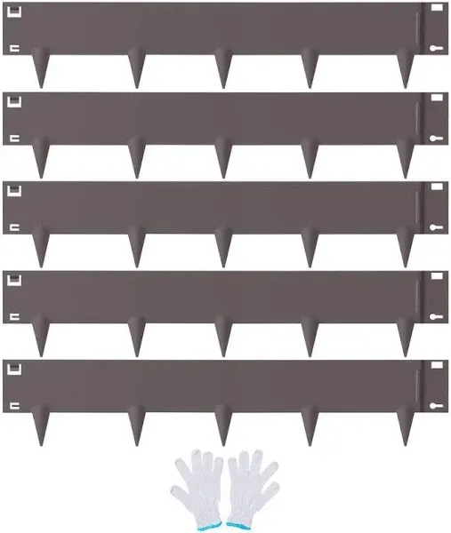 VEVOR 39 in. L x 0.1 in. W x 5 in. H Brown Steel Edging Landscape Steel Garden Edging Borders Strips -Edging Border (5-Pack)