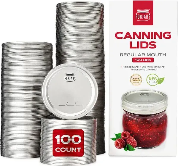 Forjars 100 Regular Mouth + 100 Wide Mouth Canning Lids