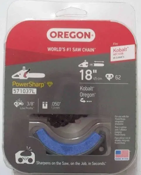 Oregon 571037L 18 in. 62 Link PowerSharp Replacement Chain for CS1500 &amp;A011038