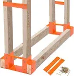 Outdoor Firewood Log Storage Rack Bracket Kit, Adjustable Log Rack Holder, Firep