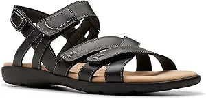 Clarks Women's Elizabelle Gem Flat Sandal, Brown Multi Leather, 10 Wide