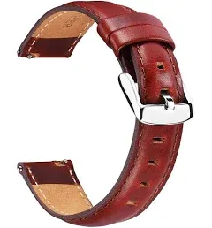 BINLUN Leather Watch Band Quick Release Replacement Leather Smart Watch Straps for Women and Men in Black