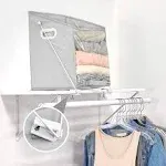 MSR Imports Pull Down Hanging Closet Caddy - Storage Space Organization System Gray