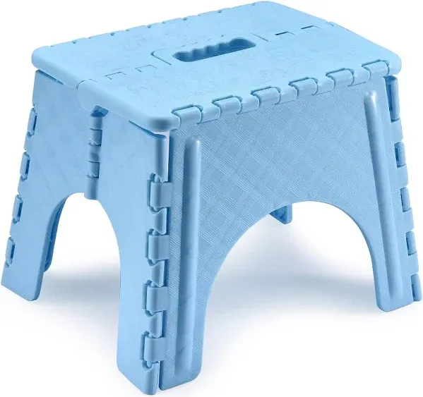 Folding Stepping Stool - Collapsible Seating Footstools - Foldable Plastic Ad...