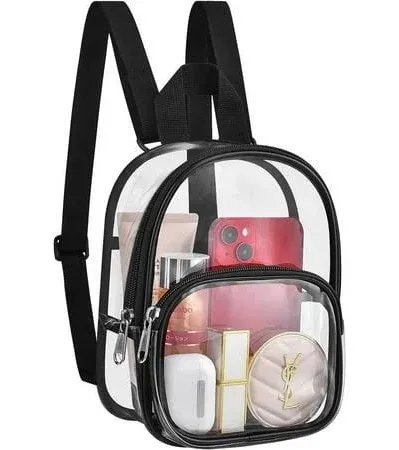 Clear Mini Backpack Stadium Approved Lightweight See through Backpack Small