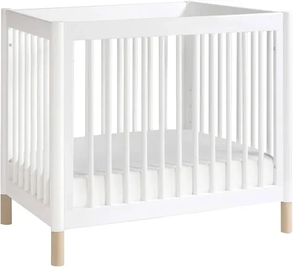 Babyletto Gelato 4 in 1 Convertible Mini Crib - Honey with Vegan Tan Leather Feet