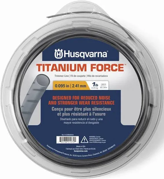 Husqvarna Titanium Line .095 X 2.41 X 140ft  1/2lb Spool #639005102