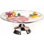 MacKenzie-Childs Flower Market Small Pedestal Platter - White