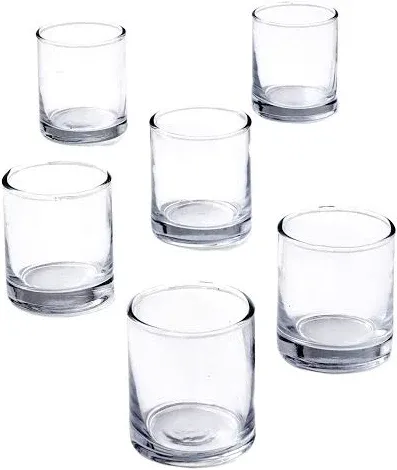 Serene Spaces Living Set of 6 Clear Glass Votive Candle Holders, Ideal for...