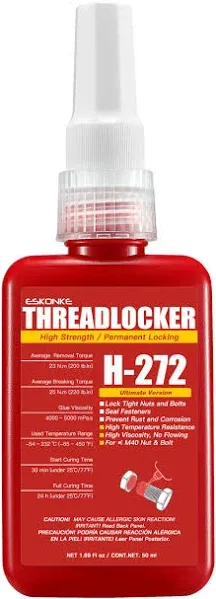 Loctite 88442 Red 272 High Temperature/Strength Thread Locker, 50 mL Bottle