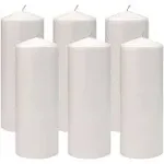 Stonebriar Collection Unscented Pillar Candles, White, 6-Pack, 3 in.