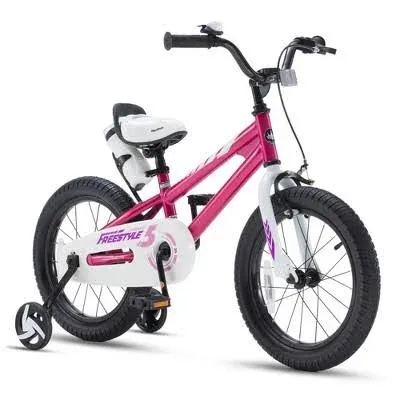 Royalbaby Freestyle Kids Bike for Boys Girls Childrens Bicycle with Kickstand, 18 inch Fuchsia