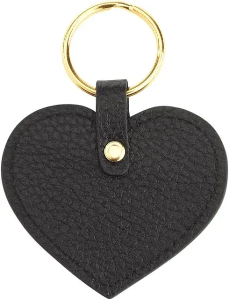 Royce New York Heart-Shaped Leather Key Chain